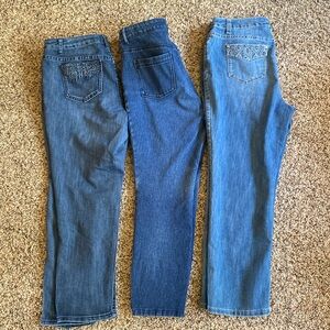 3 pairs women’s denim jeans 12p good condition Christopher &Banks